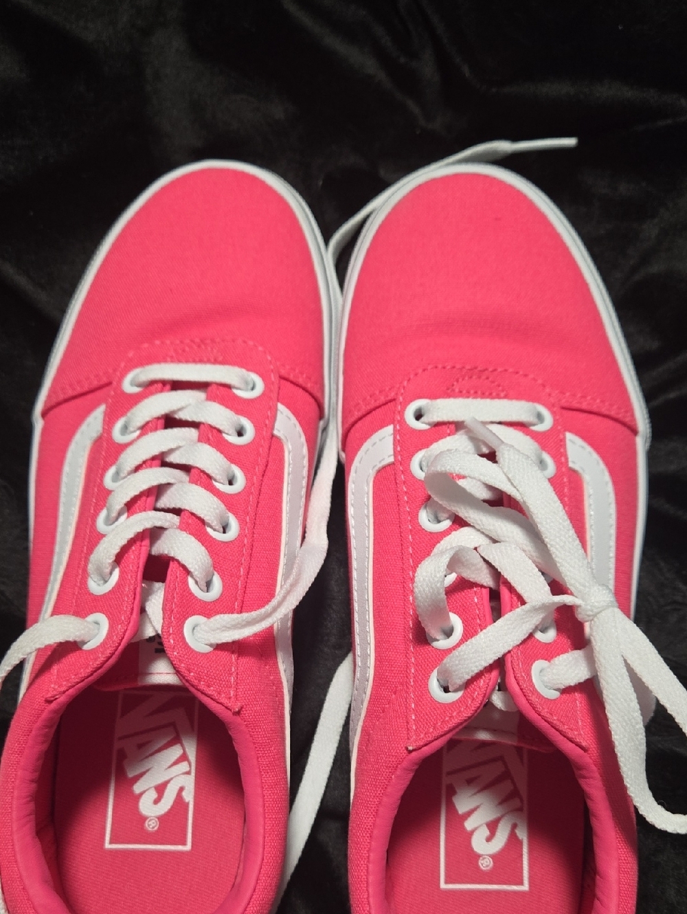Vans Pink Canvas Low-Top Sneakers with White Stripe